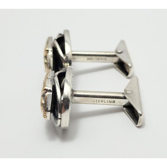 Allan Adler Sterling Silver & GP Scarab Cufflinks & Pin Silversmith to the Stars - Picture 7 of 11